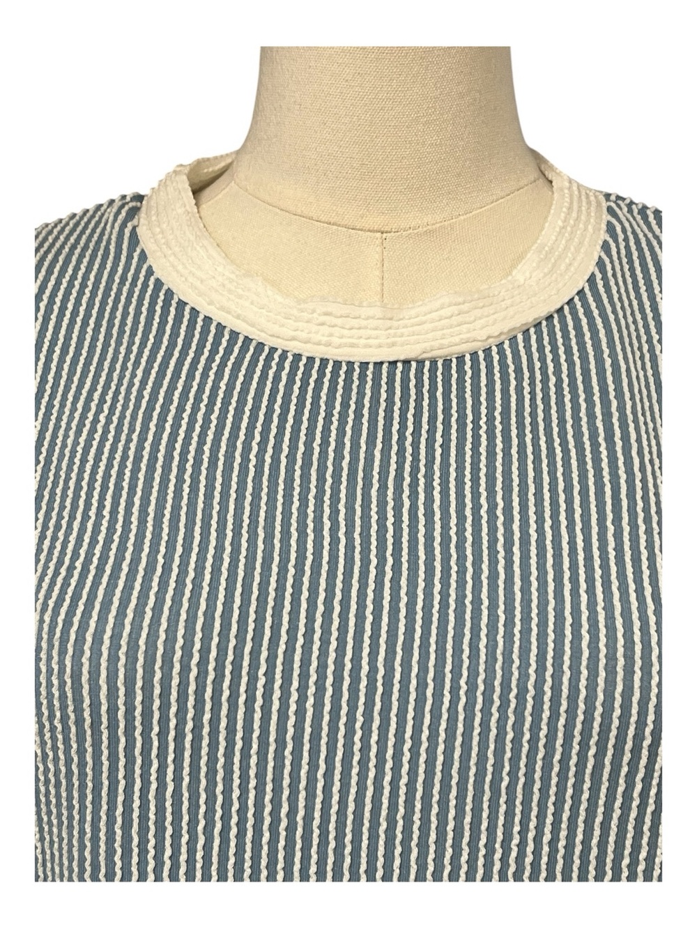 NWOT Blue & White Ribbed Knit 2-Piece Top & Skort Set | Size M - Picture 3 of 9